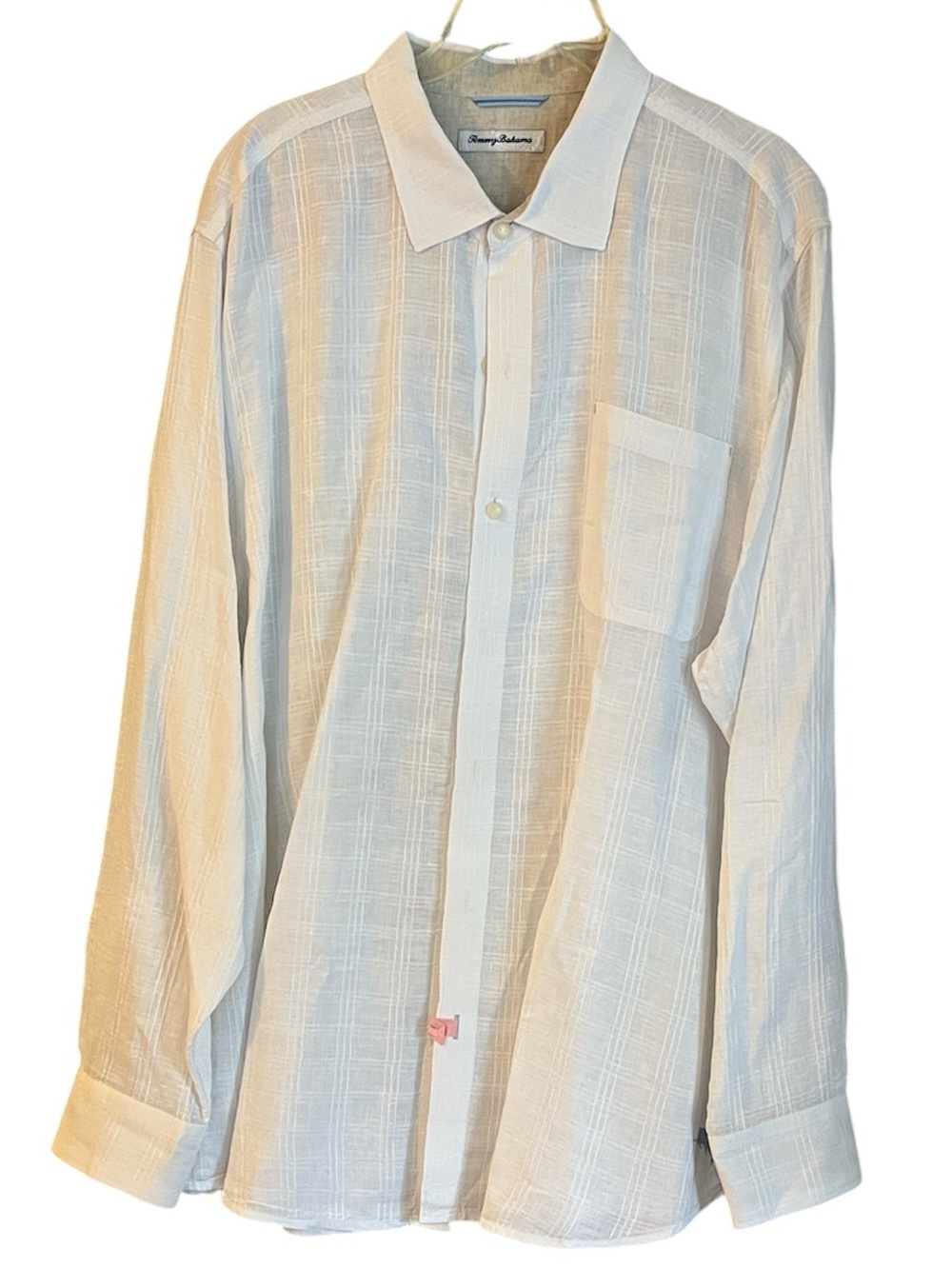 Tommy Bahama Linen White Textured Long-Sleeve Shirt Size XXL